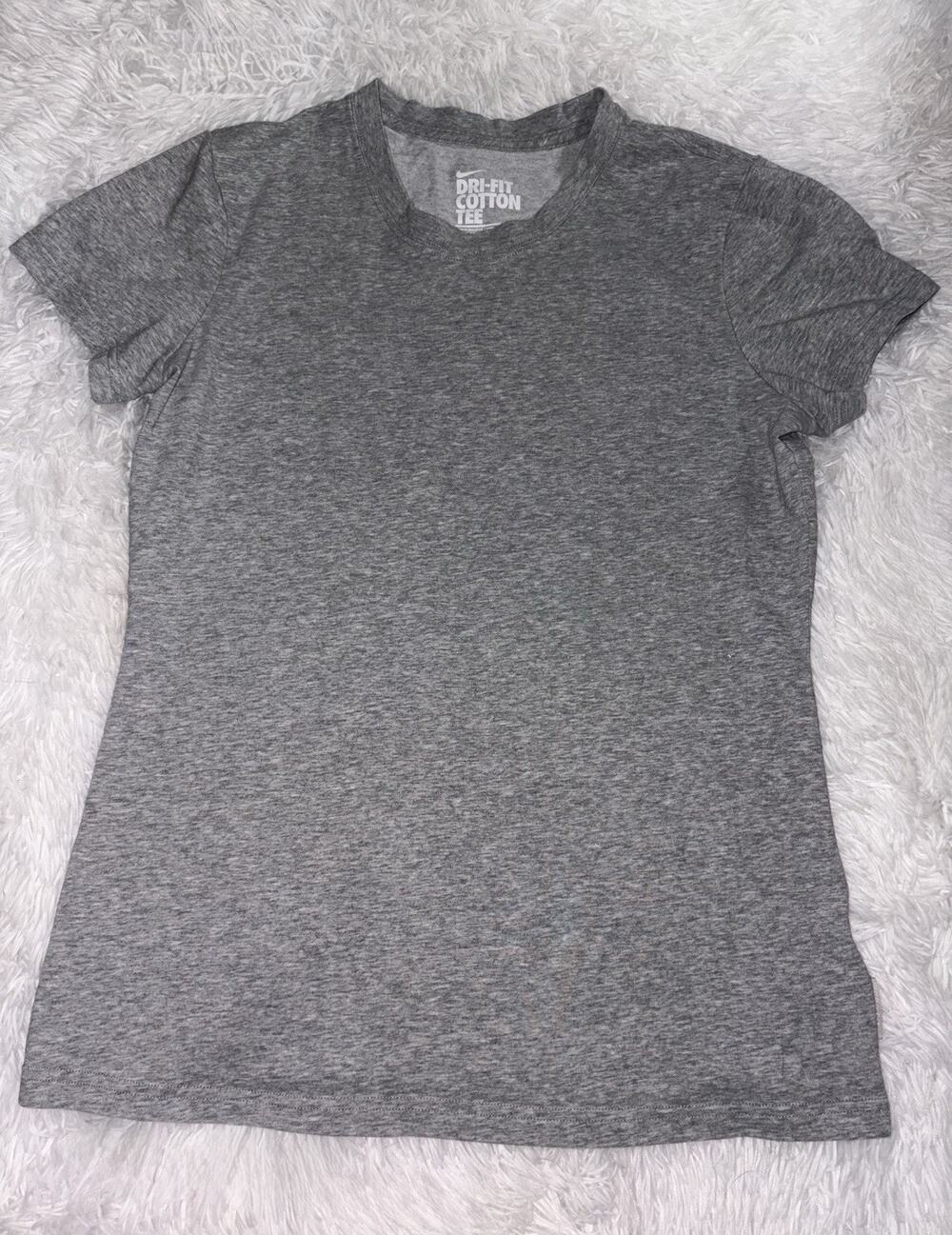 Nike Dri Fit Cotton Women’s L Classic Gray Tee. Comfortable, Grt. Quality